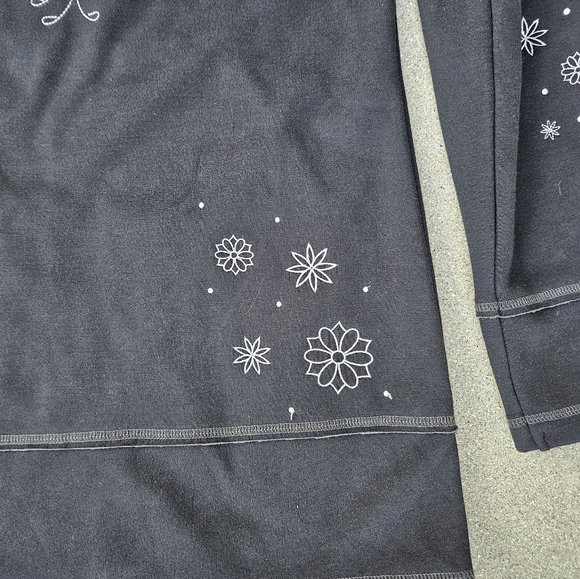 SUPER RARE NWOT ALP N ROCK LONG COAT BLACK EMBROIDERED SNOWFLAKES SZ 3/MED - Picture 13 of 15